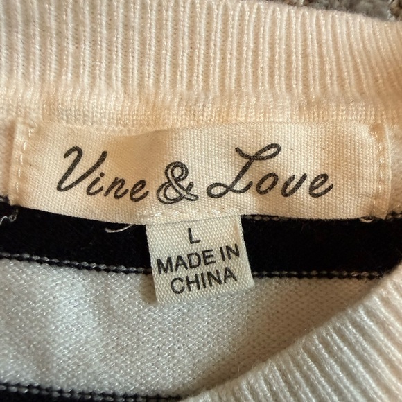 Vine & Love Striped Puff Sleeve Knit Sweater - Picture 5 of 9